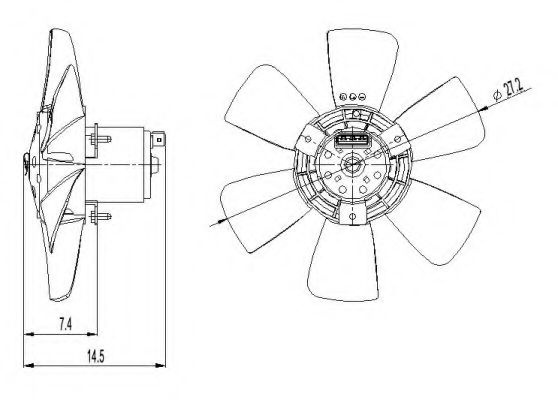 Ventilator, radiator VW POLO Variant (6KV5) (1997 - 2001) NRF 47390 piesa NOUA