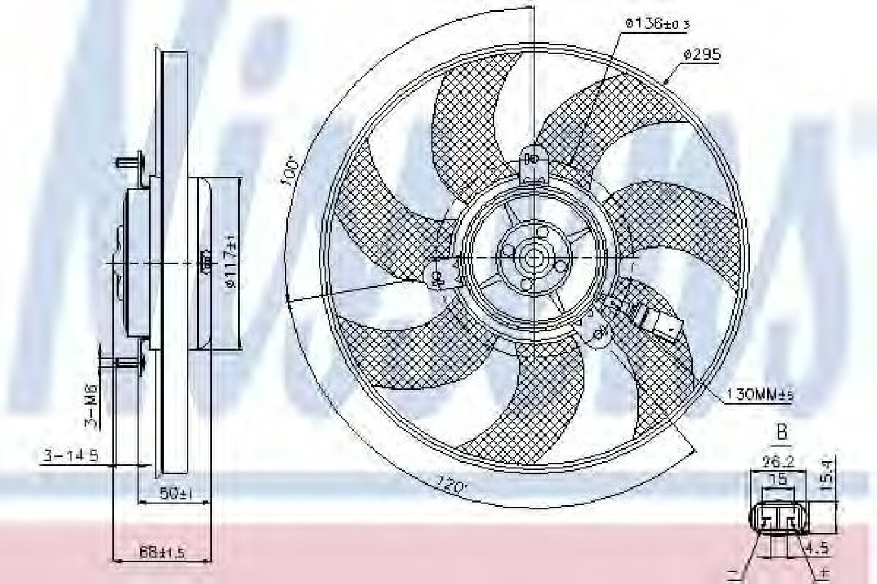 Ventilator, radiator VW TOURAN (1T1, 1T2) (2003 - 2010) NISSENS 85733 piesa NOUA