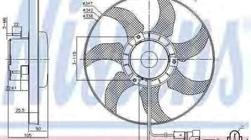 Ventilator, radiator VW TRANSPORTER IV bus (70XB, 70XC, 7DB, 7DW) NISSENS 85749