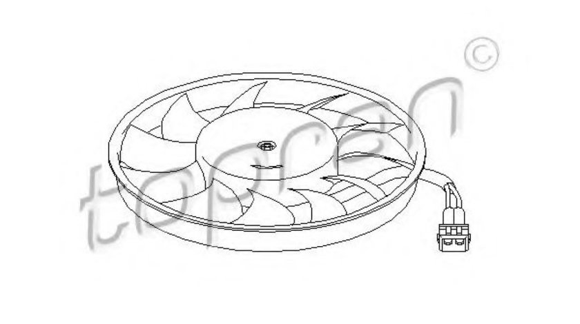 Ventilator, radiator VW TRANSPORTER IV bus (70XB, 70XC, 7DB, 7DW, 7DK) (1990 - 2003) TOPRAN 109 828 piesa NOUA