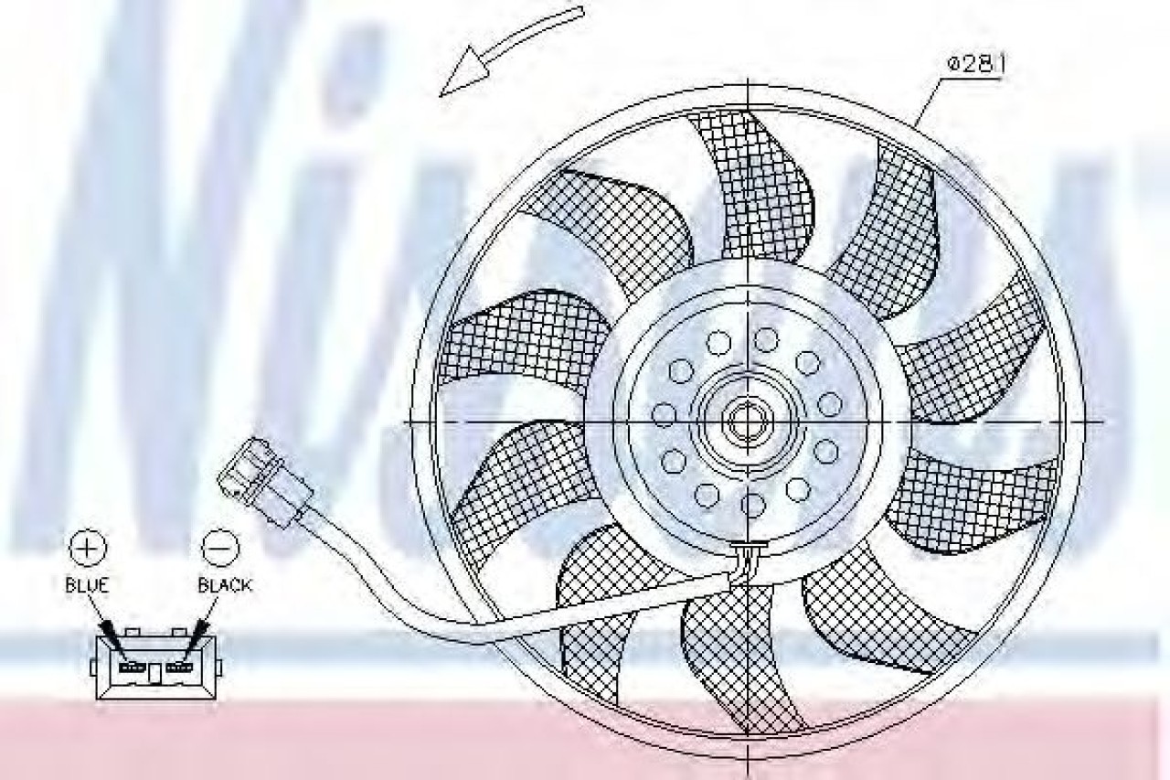 Ventilator, radiator VW TRANSPORTER IV bus (70XB, 70XC, 7DB, 7DW, 7DK) (1990 - 2003) NISSENS 85618 piesa NOUA