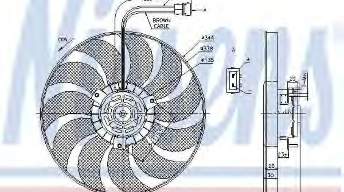 Ventilator, radiator VW TRANSPORTER IV caroserie (70XA) (1990 - 2003) NISSENS 85676 piesa NOUA