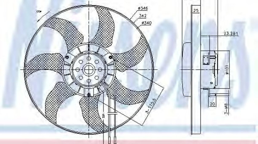 Ventilator, radiator VW TRANSPORTER IV caroserie (70XA) (1990 - 2003) NISSENS 85802 piesa NOUA