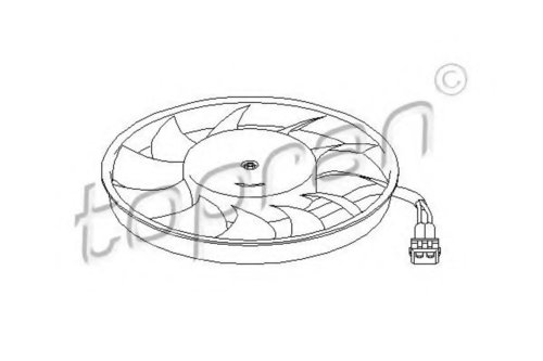 Ventilator, radiator VW TRANSPORTER IV platou / sasiu (70XD) (1990 - 2003) TOPRAN 109 828 piesa NOUA