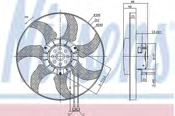 Ventilator, radiator VW TRANSPORTER IV platou / sasiu (70XD) (1990 - 2003) NISSENS 85802 piesa NOUA