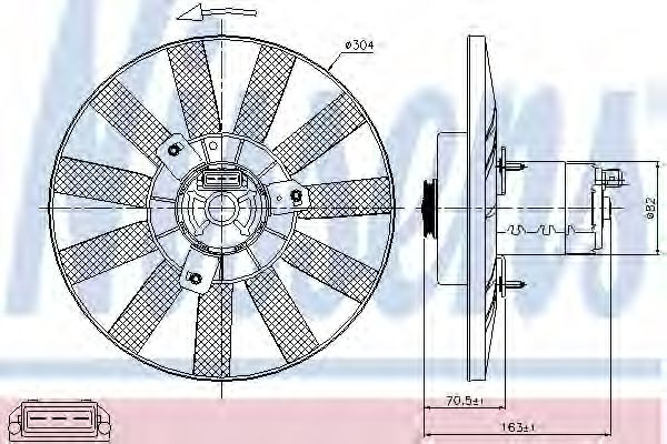 Ventilator, radiator VW VENTO (1H2) (1991 - 1998) NISSENS 85539 piesa NOUA