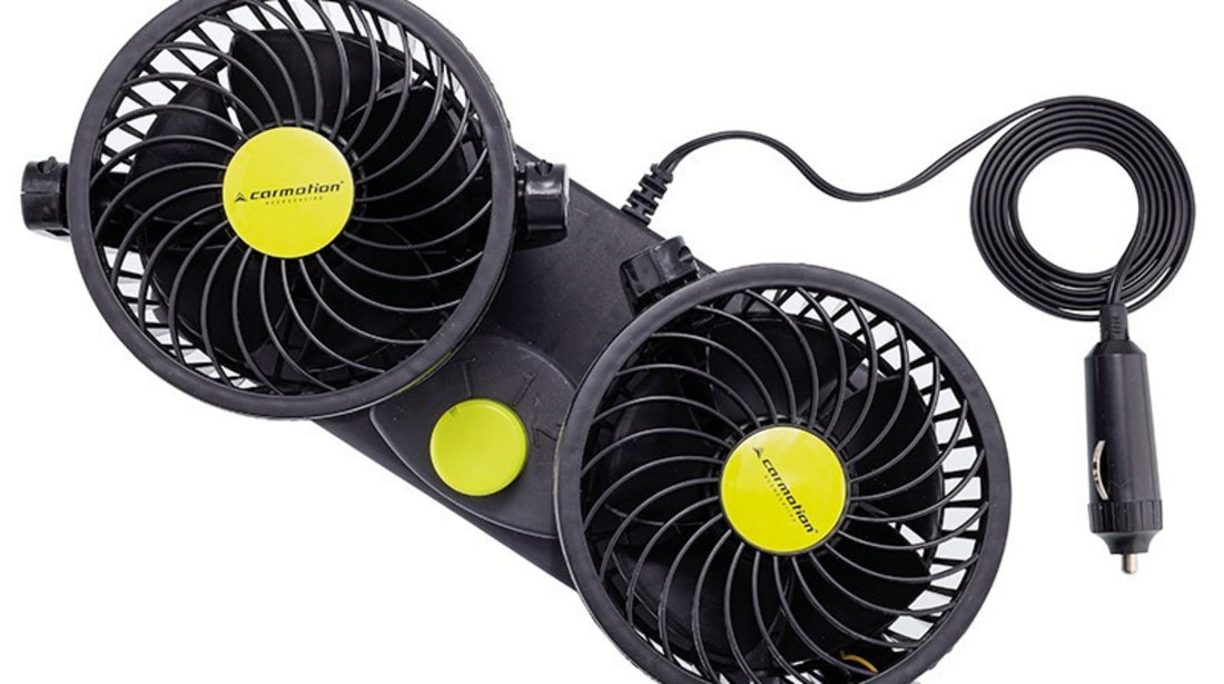 Ventilator Rotativ 12v / 8w, Diam. 2x 10 Cm, Pe Platformă Carmotion 86341