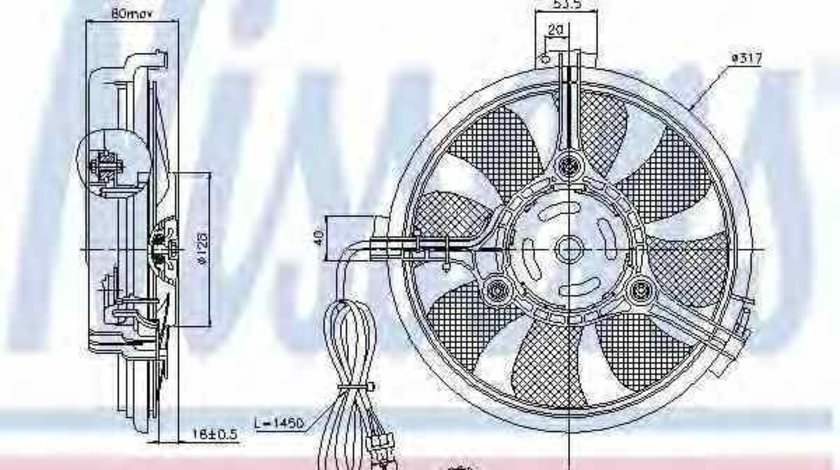 ventilatoraer conditionat AUDI A4 8D2 B5 NISSENS 85519