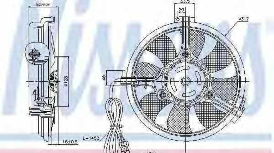 ventilatoraer conditionat AUDI A4 Avant 8D5 B5 NISSENS 85519