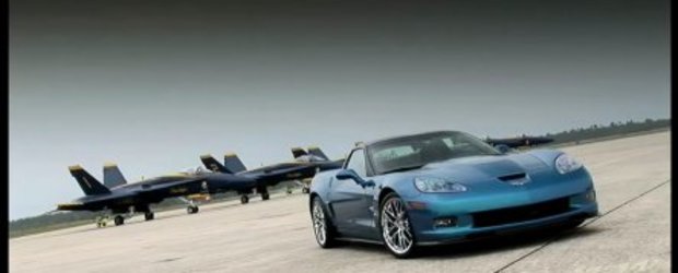 Video: Blue Devil vs. Blue Angel: Corvette ZR1 vs. F/A-18 Hornet