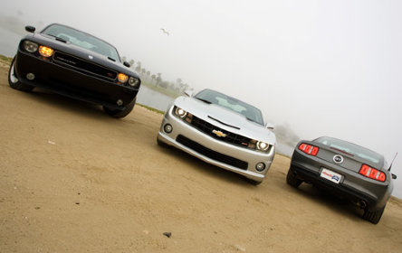 Video: Chevy Camaro SS vs. Dodge Challenger R/T vs. Ford Mustang GT Video: Chevy Camaro SS vs. Dodge Challenger R/T vs. Ford Mustang GT