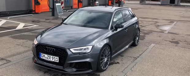 VIDEO de la volanul unui AUDI RS3 de 606 cai putere. Cu 17.000 de euro si-a transformat masina intr-o racheta