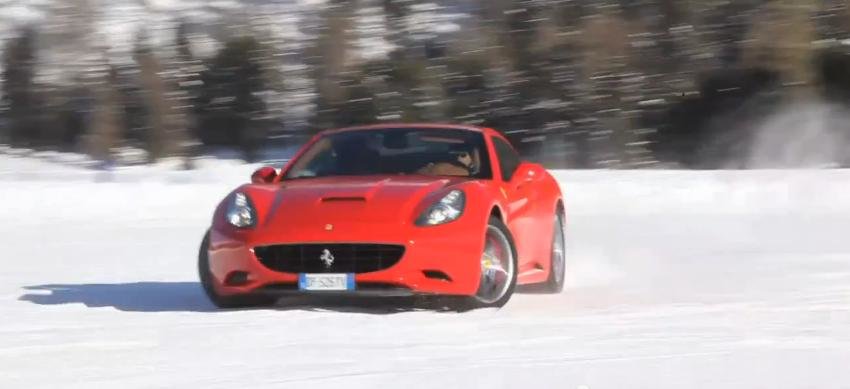 Video Drift: Ferrari California se joaca pe zapada in Elvetia