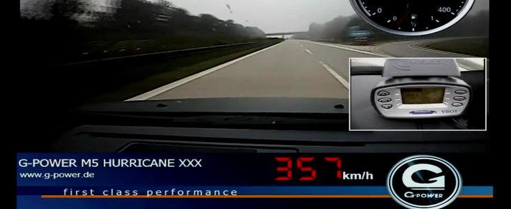 VIDEO: G-Power M5 Hurricane RS revine pe Autobahn, accelereaza pana la 357 km/h!