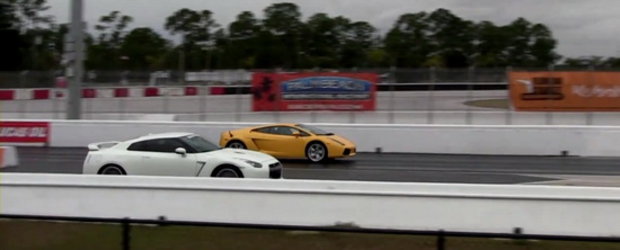 Video: Nissan GT-R si Lamborghini Gallardo iau cu asalt pista de drag!