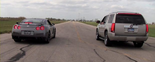 Video: Nissan GT-R versus Cadillac Escalade Twin Turbo