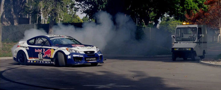 VIDEO: Rhys Millen fura un Hyundai Genesis Coupe pentru a-si potoli setea de drift