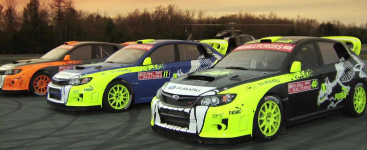 VIDEO: Trei Subaru STI o pun de un Gymkhana