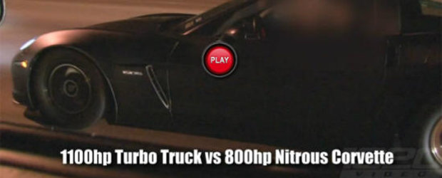 VIDEO: Un pick-up de 1.100 cai putere terorizeaza masinile sport de pe autostrada