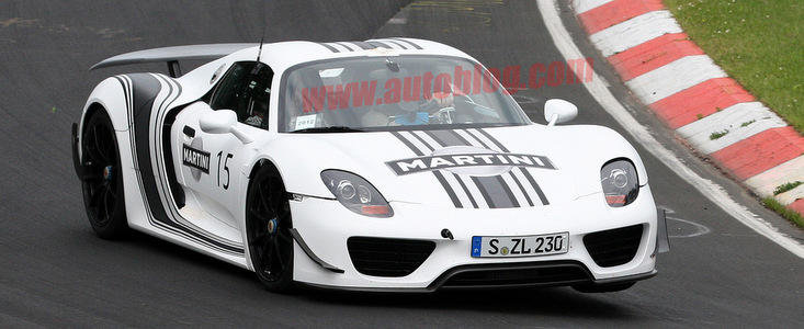 Viitorul 918 Spyder, surprins la Nurburgring pe trei roti si in costumatie Martini Viitorul 918 Spyder, surprins la Nurburgring pe trei roti si in costumatie Martini
