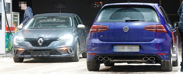 Viitorul Renault Megane RS surprins din nou in teste. De aceasta data alaturi de Golf-ul R