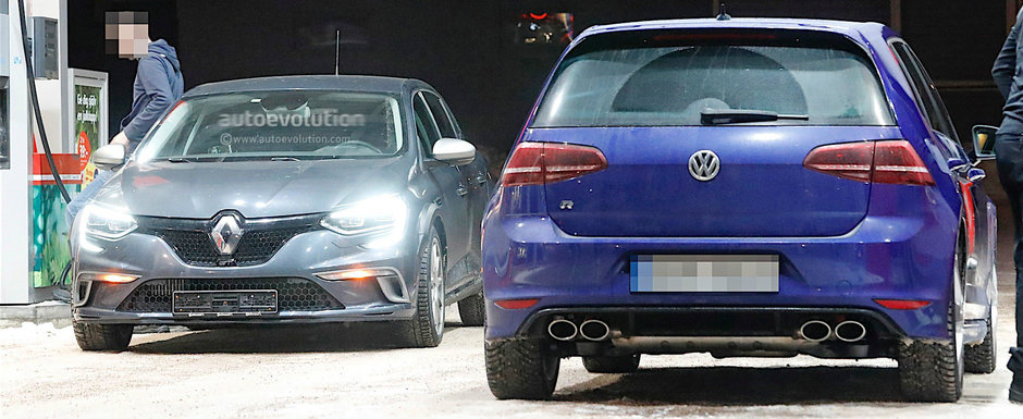 Viitorul Renault Megane RS surprins din nou in teste. De aceasta data alaturi de Golf-ul R Viitorul Renault Megane RS surprins din nou in teste. De aceasta data alaturi de Golf-ul R