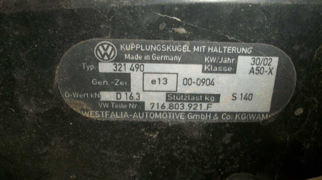 Vindem Carlig Remorcare Westfalia original VW TOUAREG.