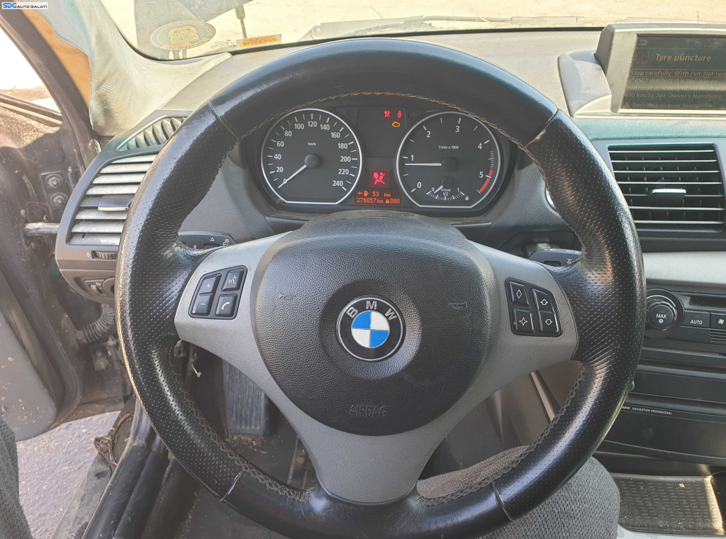 Volan 3 Spite Piele Perforata cu Comenzi FARA Airbag BMW Seria 1 E81 E87 2004 - 2011 [K4589]