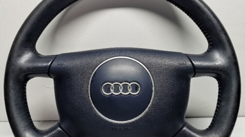 Volan Audi A4 B6 cu airbag imbracat in piele albastru