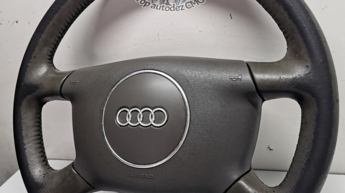 Volan Audi A4 B6 gri cu airbag imbracat in piele