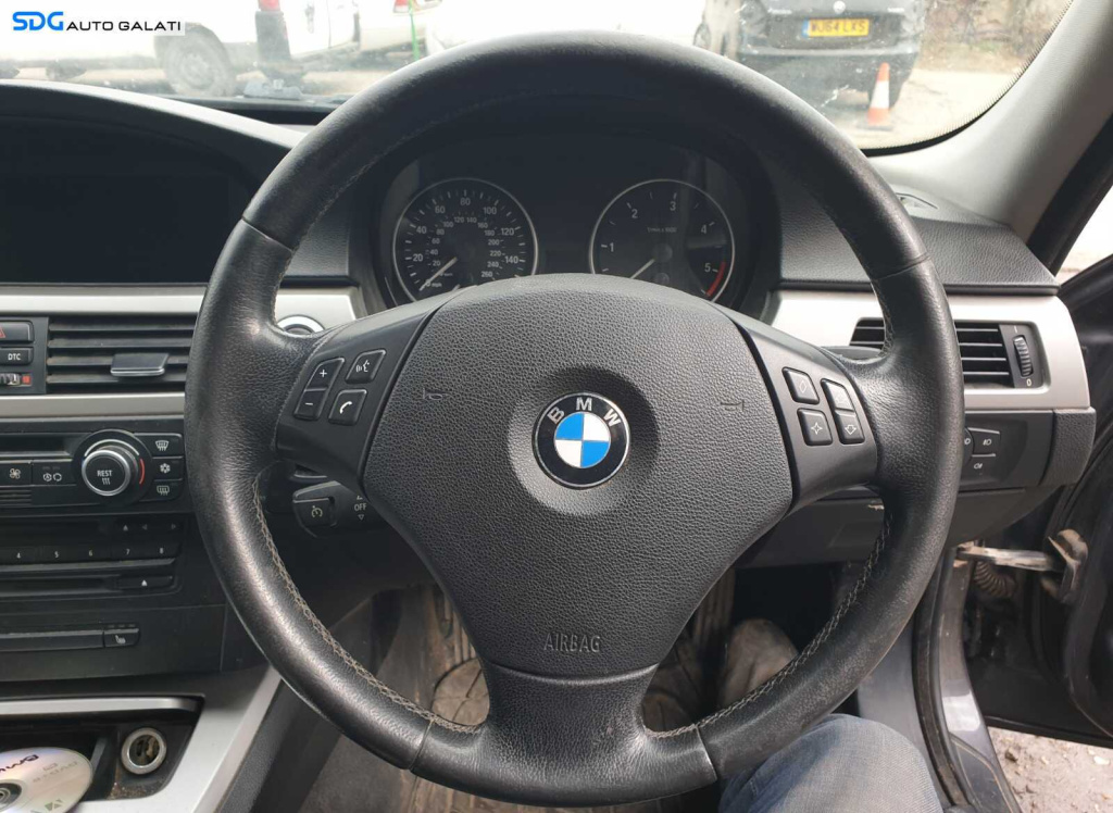 Volan Piele 3 Spite cu Comenzi Fara Airbag cu Uzura BMW Seria 3 E90 E91 2004 - 2011 [C3466]
