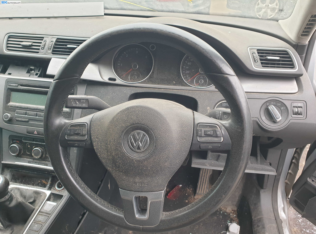 Volan Piele 3 Spite cu Comenzi FARA Airbag cu Uzura Volkswagen Passat B7 2010 - 2015 [K3754] [B3929]