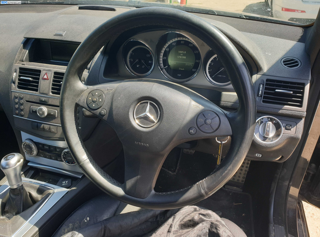 Volan Piele 3 Spite cu Comenzi FARA Airbag Mercedes Clasa C Class W204 NFL Non Facelift 2007 - 2011 [K6234]