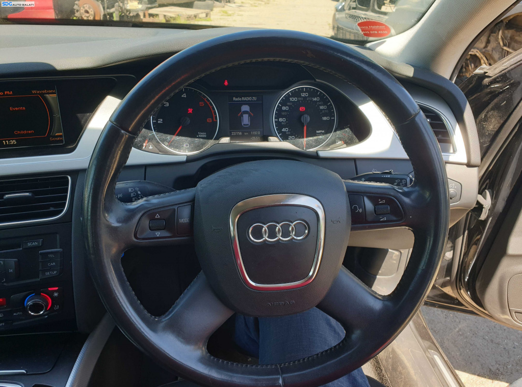 Volan Piele 4 Spite cu Comenzi FARA Airbag Audi A4 B8 2008 - 2012 [K5251]