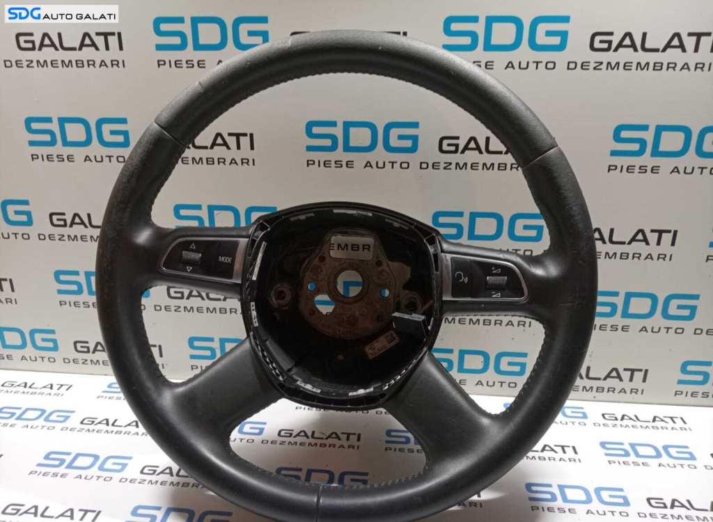 Volan Piele 4 Spite cu Comenzi FARA Airbag Audi A4 B8 2008 - 2015 Cod 8K0419091BG [M3845]