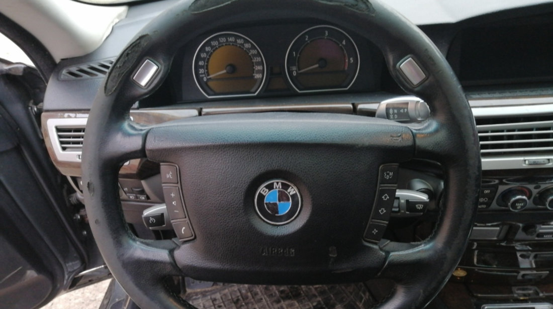 Volan Piele 4 Spite Gol Uzat pentru Retapitare BMW Seria 7 E65 E66 730 Facelift 2001 - 2008