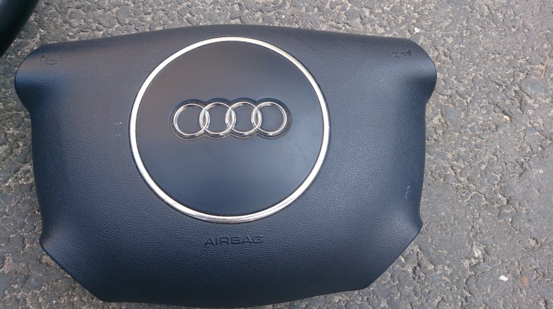 Volan Piele  + Airbag AUDI A2 A3 A4 A6 A8 piele model 4 spite ALBASTRU INCHIS