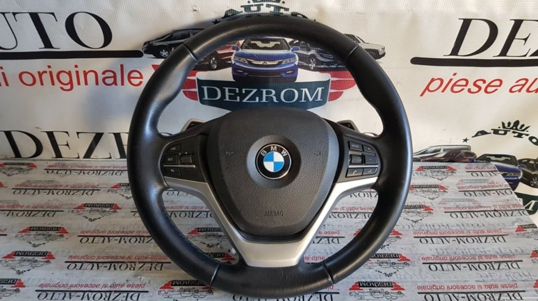 Volan piele cu comenzi, padele, vibratii pentru Lane Assist + airbag BMW X3 F25 Facelift cod piesa :