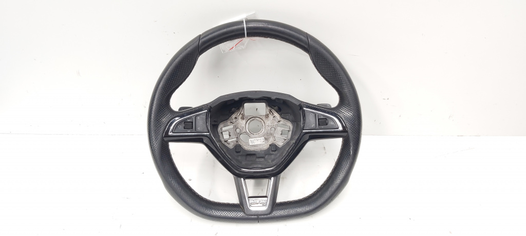Volan piele cu comenzi si padele, cod 5E0419091AQ, Skoda Octavia 3 (5E3) (id:688685)