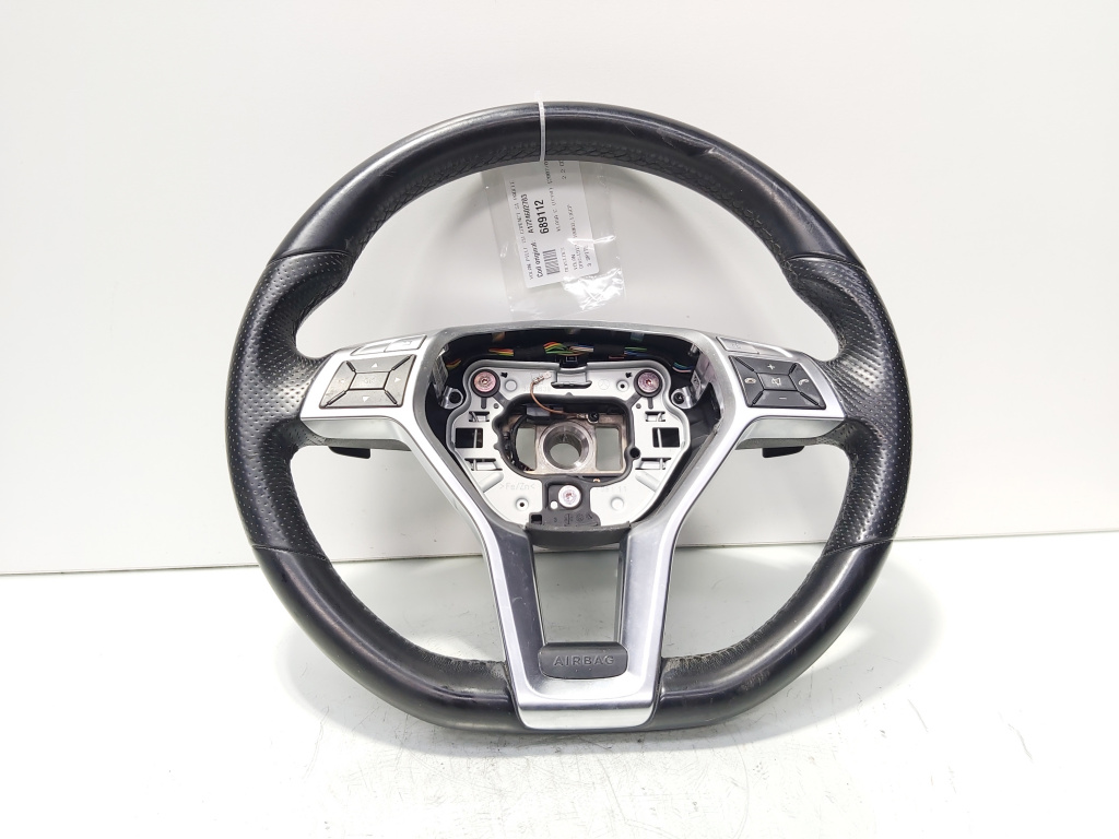 Volan piele cu comenzi si pedale, cod A1724602703, Mercedes Clasa C (W204) (id:689112)