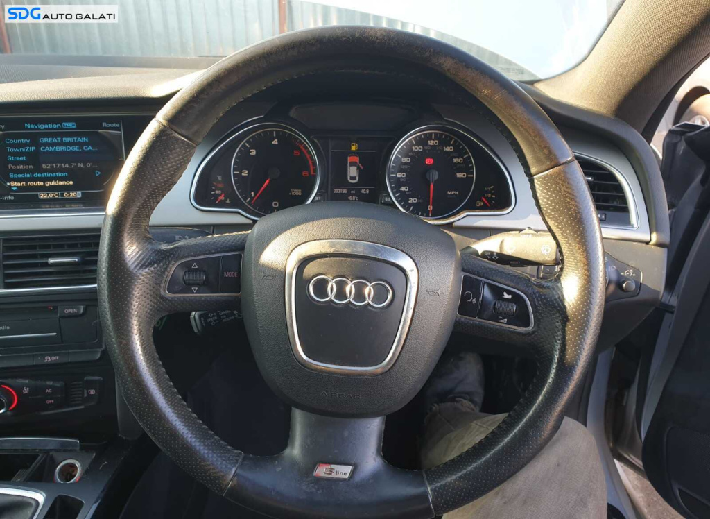 Volan Piele Perforata 3 Spite cu Comenzi FARA Airbag Audi A5 2008 - 2016 [C2959]