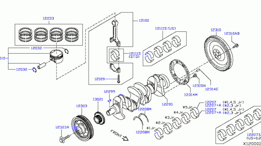 Volanta cu masa dubla Nissan Tiida motor 1,8 LUK 12310-ET000