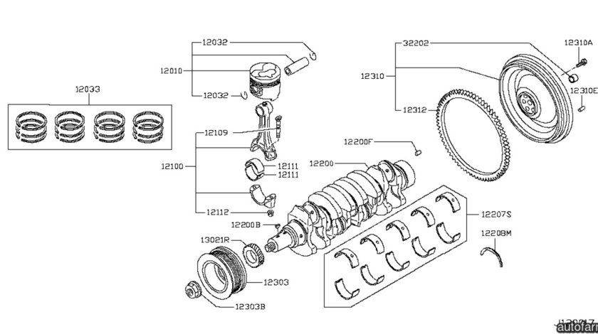 Volanta motor 3,0 DDTi Nissan NISSAN OE 12310-MB40A