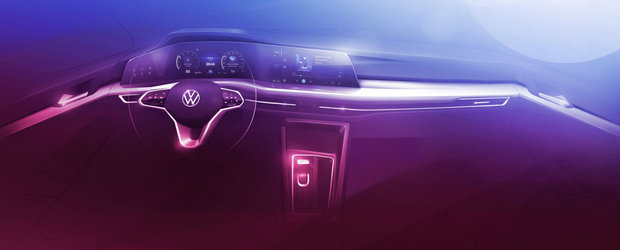 Volkswagen a publicat patru fotografii noi ale viitorului Golf 8. Doua dintre acestea sunt de la interior