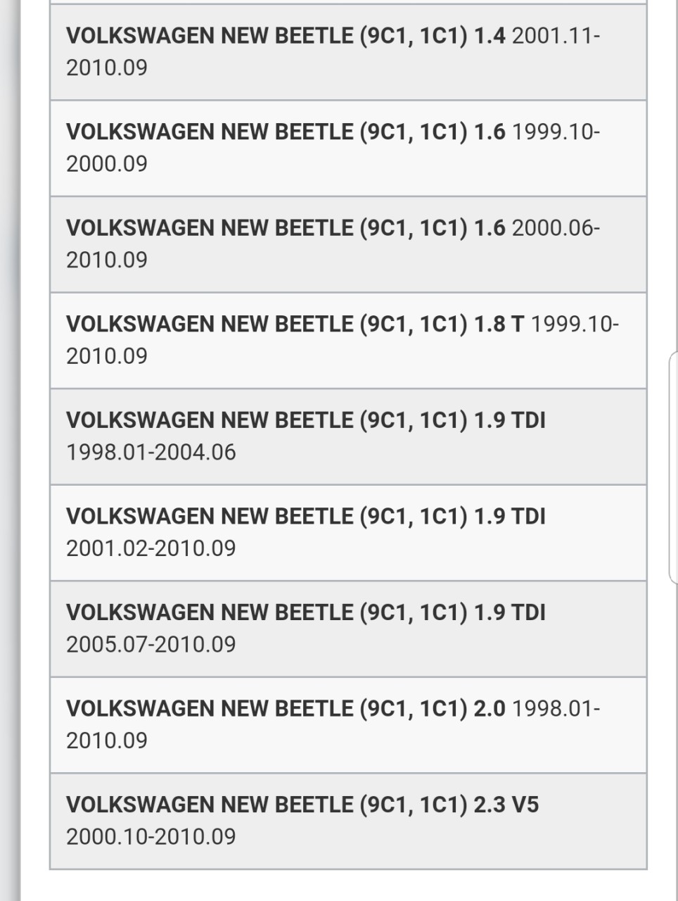 Volkswagen Beetle caseta directie