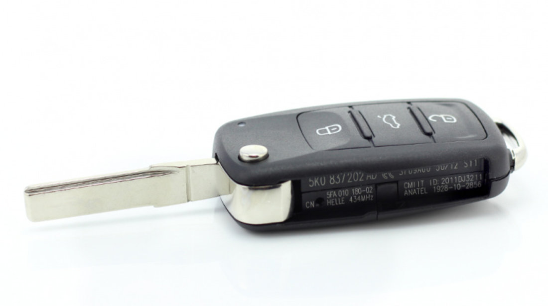 Volkswagen - Carcasă cheie tip briceag, cu 3 butoane, 2010 + (MK6) - CARGUARD CC302