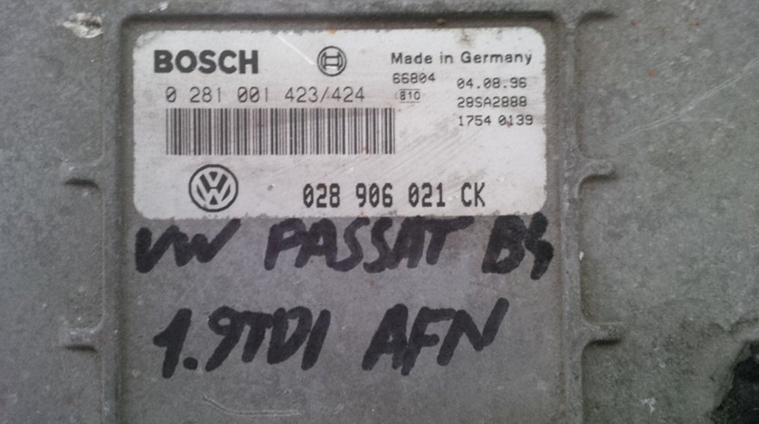 volkswagen passat 1.9tdi afn 028906021CK BOSCH 0281001423.424