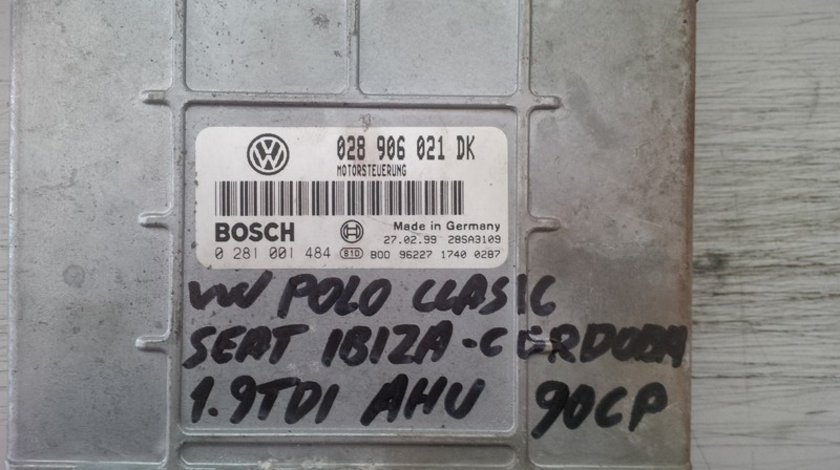 volkswagen polo clasic 1.9tdi ahu 028906021DK BOSCH 0281001484
