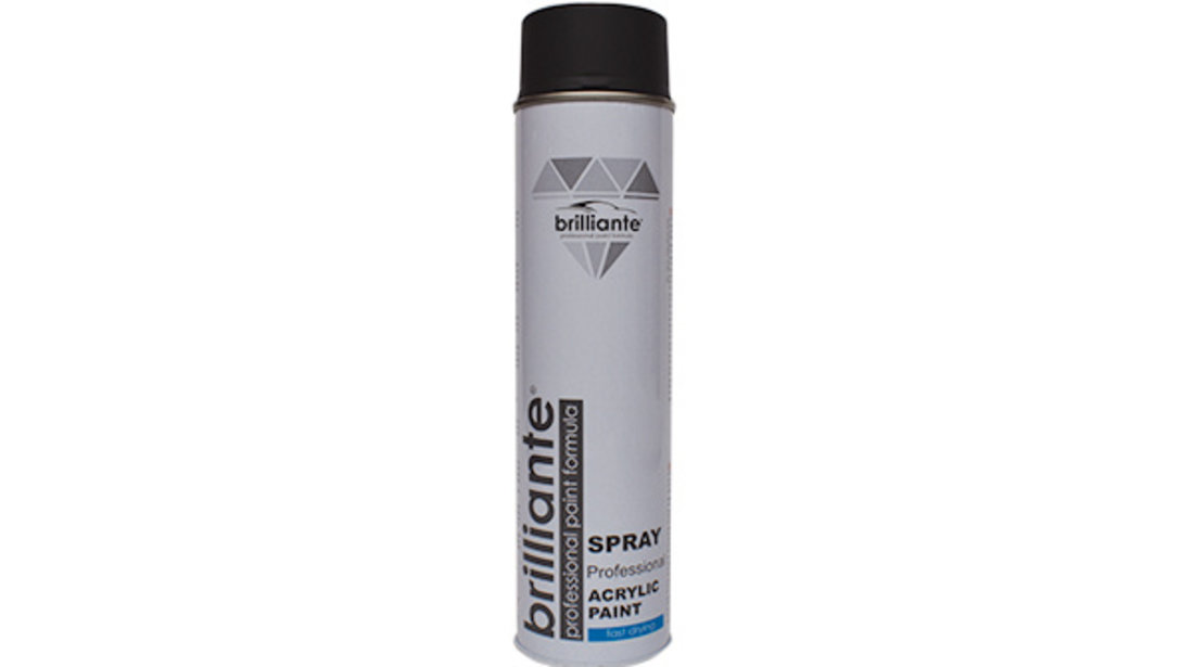 Vopsea Spray Acrilica Negru Mat (ral 9005) 600 Ml Brilliante 05233