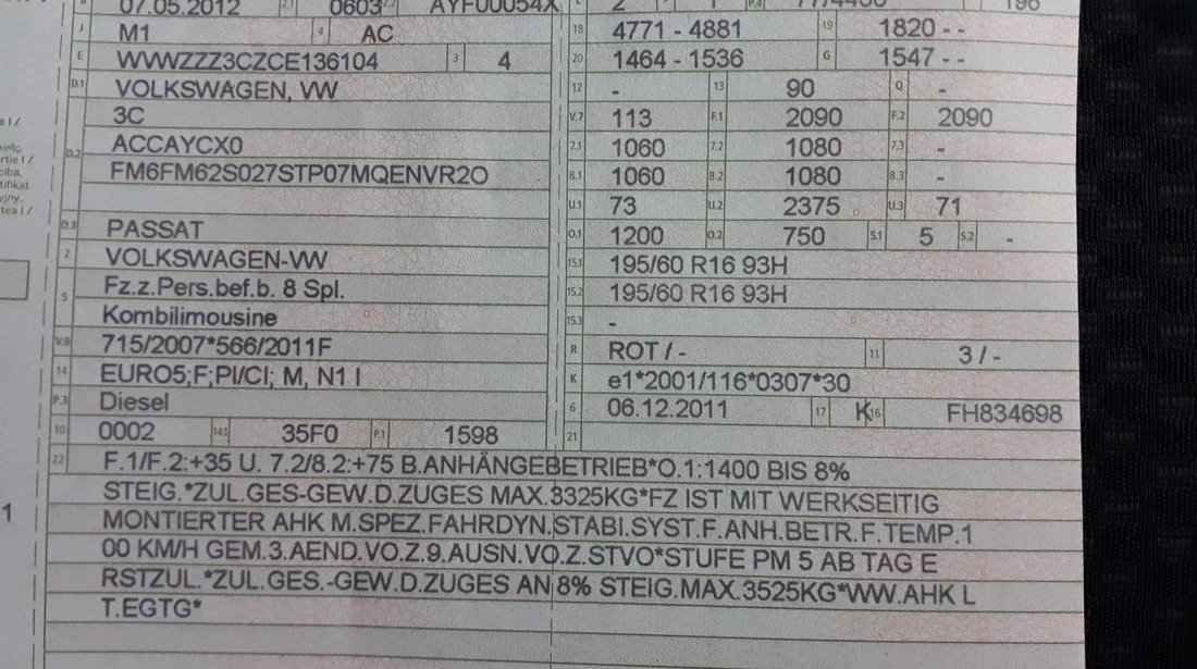 VW Passat B7 1.6Tdi 105Cp.Euro5.Klimatronic.Navigatie. 2012